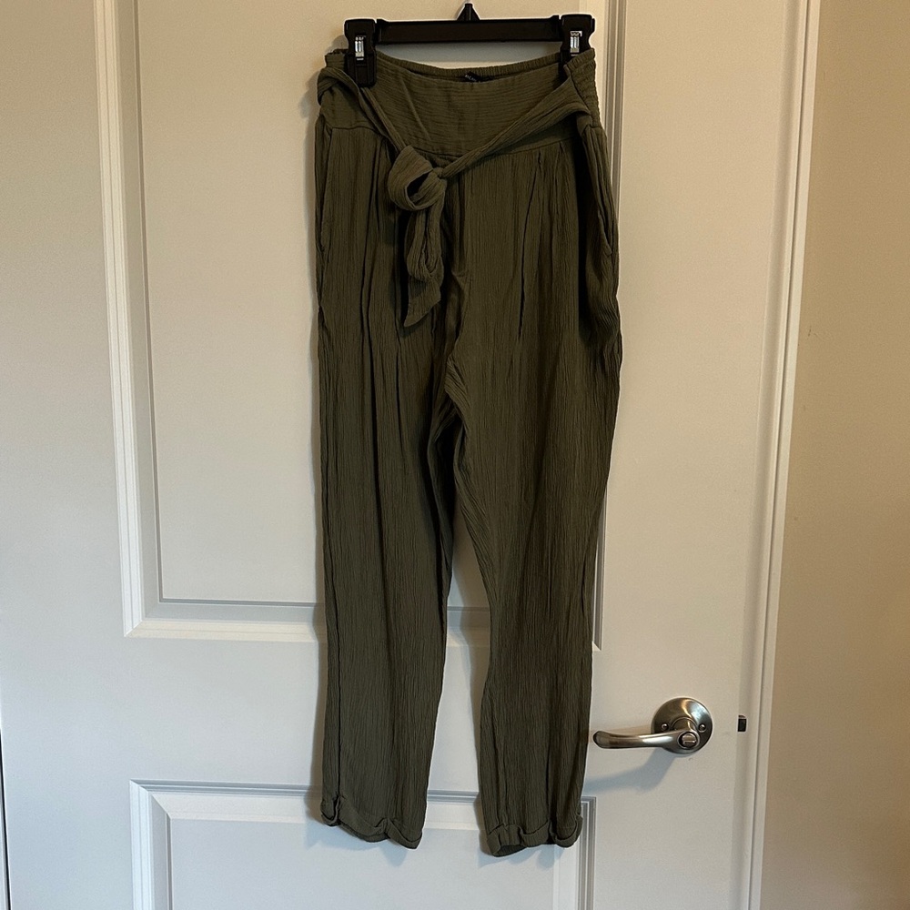 Olive Green Paperbag Pants